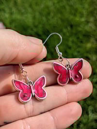 Image 1 of Crimson Butterfly Earrings