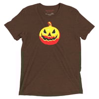 Image 20 of Short Sleeved T-shirt (Adult M/F) - Jack O Lantern Vintage Red-Yellow