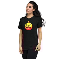 Image 3 of Short Sleeved T-shirt (Adult M/F) - Jack O Lantern Vintage Red-Yellow