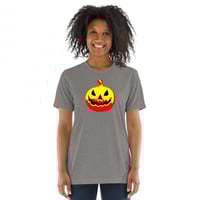 Image 8 of Short Sleeved T-shirt (Adult M/F) - Jack O Lantern Vintage Red-Yellow