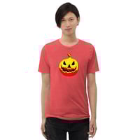 Image 10 of Short Sleeved T-shirt (Adult M/F) - Jack O Lantern Vintage Red-Yellow