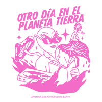 Image 5 of Camiseta Corta UNISEX - 'Otro Día En El Planeta Tierra' - Blanca y Rosada - Serigrafía