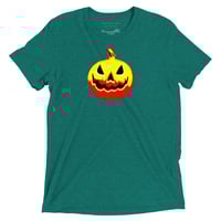 Image 17 of Short Sleeved T-shirt (Adult M/F) - Jack O Lantern Vintage Red-Yellow