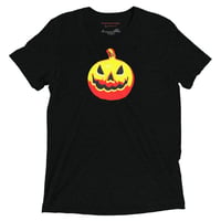 Image 15 of Short Sleeved T-shirt (Adult M/F) - Jack O Lantern Vintage Red-Yellow