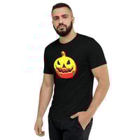 Image 12 of Short Sleeved T-shirt (Adult M/F) - Jack O Lantern Vintage Red-Yellow