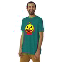Image 7 of Short Sleeved T-shirt (Adult M/F) - Jack O Lantern Vintage Red-Yellow