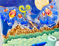 Image 1 of [ORIGINAL] Multi-Eyed Dragon Original Illustration