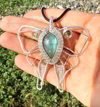 Image 2 of Labradorite Luna Moth Pendant 