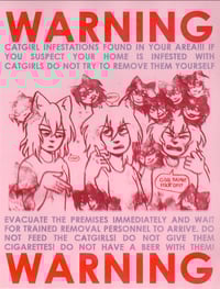 Image 1 of WARNING Risograph Print and Sticker Bundle
