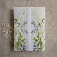 Image 4 of Eleanor floral printed vellum wrap for 5x7 cards PACK of 10