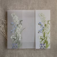 Image 5 of Eleanor floral printed vellum wrap for 5x7 cards PACK of 10
