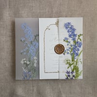 Image 2 of Eleanor floral printed vellum wrap for 5x7 cards PACK of 10