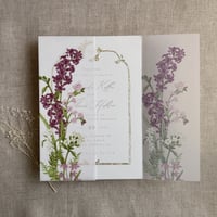 Image 12 of Eleanor floral printed vellum wrap for 5x7 cards PACK of 10