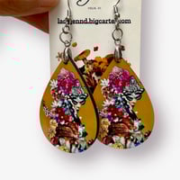 Image 4 of Witnessing the Transformation of Apatheia - Sublimation Printed Teardrop Earrings 