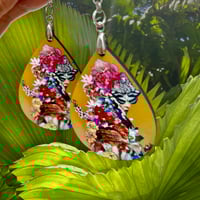 Image 2 of Witnessing the Transformation of Apatheia - Sublimation Printed Teardrop Earrings 