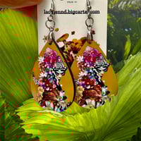 Image 1 of Witnessing the Transformation of Apatheia - Sublimation Printed Teardrop Earrings 