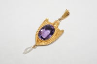 Image 5 of Antique 10k Gold EGYPTIAN REVIVAL Amethyst Pendant - Gold, Amethyst Pendant