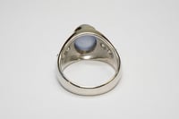 Image 4 of Classic MID CENTURY Gents 14k White Gold, Lavender Star Sapphire Ring - Size 8 3/4