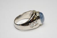 Image 5 of Classic MID CENTURY Gents 14k White Gold, Lavender Star Sapphire Ring - Size 8 3/4