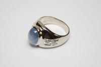 Image 7 of Classic MID CENTURY Gents 14k White Gold, Lavender Star Sapphire Ring - Size 8 3/4