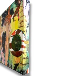 Image 4 of Hot Tub Klimt Machine - 8x8 inch - Artist Embellished Canvas Print 