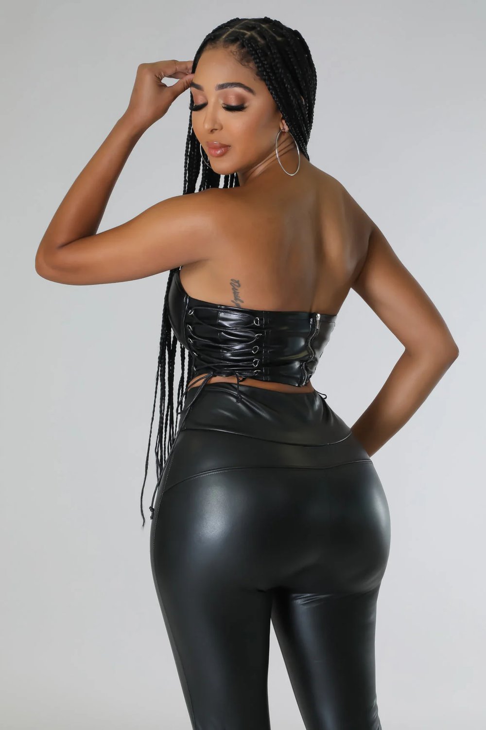 Image of Faux leather corset top
