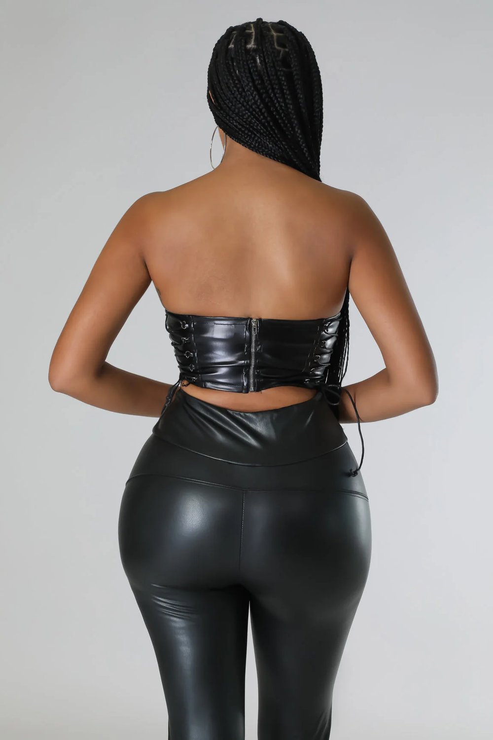Image of Faux leather corset top