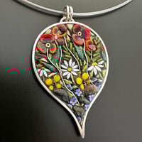 Image 1 of Poppy in Leaf Pendant
