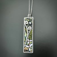 Image 2 of Moonlit Fiddleheads and Trillium Pendant