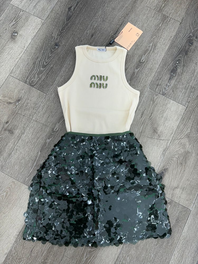 Image of M GLAM SKIRT SET-Hunter green 