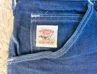 Image 4 of Pointer indigo dyed denim carpenter pants, made in USA, size 34