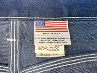 Image 6 of Pointer indigo dyed denim carpenter pants, made in USA, size 34