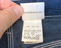 Image 9 of Pointer indigo dyed denim carpenter pants, made in USA, size 34
