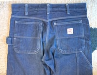 Image 7 of Pointer indigo dyed denim carpenter pants, made in USA, size 34