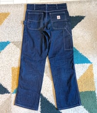 Image 8 of Pointer indigo dyed denim carpenter pants, made in USA, size 34