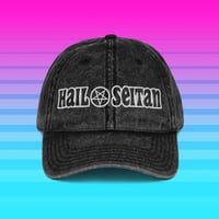 Image 1 of Hail Seitan White Embroidered Dad Cap