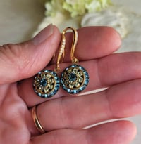 Image 4 of Swarovski Aqua and Peridot Green Drop Earrings