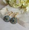 Rare and Limited Vintage Swarovski Aqua and Peridot Green Drop Earrings