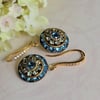 Rare and Limited Vintage Swarovski Aqua and Peridot Green Drop Earrings
