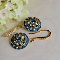 Image 12 of Swarovski Aqua and Peridot Green Drop Earrings