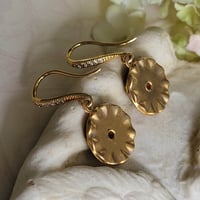 Image 11 of Swarovsk Green-Blue (Pacific Opal) and White Opal Drop Earrings