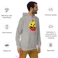 Image 4 of Long Sleeve Hoodie (Adult M/F) - Jack O Lantern Retro Vintage Red-Yellow
