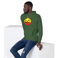 Image 8 of Long Sleeve Hoodie (Adult M/F) - Jack O Lantern Retro Vintage Red-Yellow