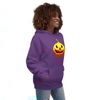 Image 6 of Long Sleeve Hoodie (Adult M/F) - Jack O Lantern Retro Vintage Red-Yellow