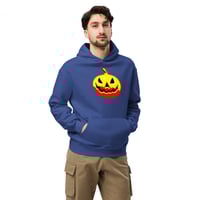 Image 7 of Long Sleeve Oversized Hoodie (Adult M/F) - Jack O Lantern Vintage Red-Yellow
