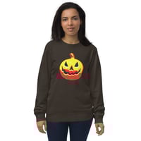 Image 5 of Sweatshirt (Adult M/F) - Jack O Lantern Vintage Red-Yellow