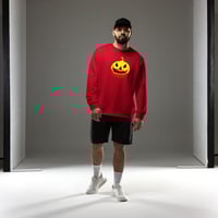 Image 2 of Sweatshirt (Adult M/F) - Jack O Lantern Vintage Red-Yellow