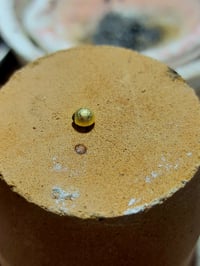 Image 2 of Silver "Fly" pendant with Garnet inlay- 24k Gold ball