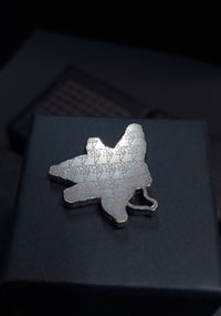 Image 3 of Silver "Fly" pendant with Garnet inlay- 24k Gold ball