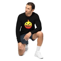 Image 1 of Long Sleeve Tee (Adult M/F) - Jack O Lantern Vintage Red-Yellow